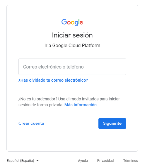 Login Google Cloud