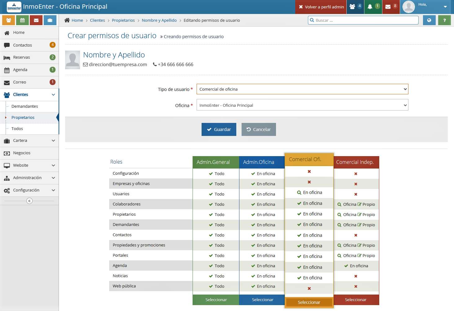 IE – Gestión de Usuarios en InmoEnter 7