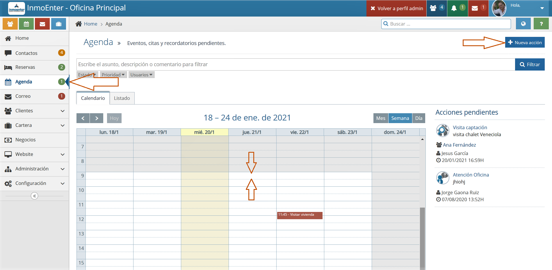 InmoEnter- Crear nueva tarea en la agenda 6