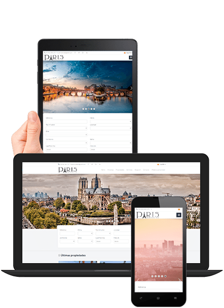 web inmobiliaria multidispositivo responsive design integrada en ERP